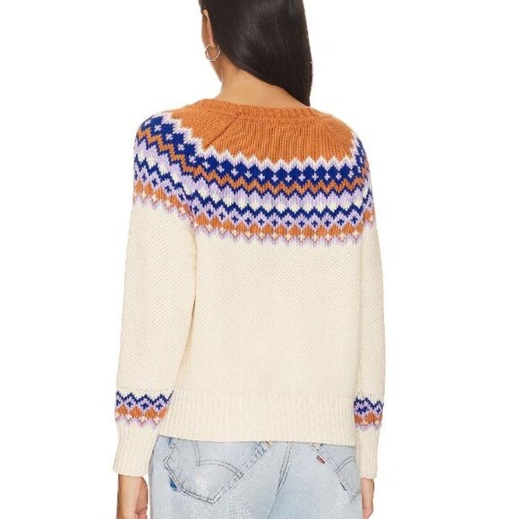 525 Fair Isle Sweater Cream Size Small Cotton Blend NWT - Picture 3 of 7